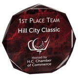 Red 5" Marble Octagon Acrylic Award