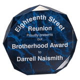 Blue 6" Marble Octagon Acrylic Award