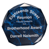 Blue 7" Marble Octagon Acrylic Award