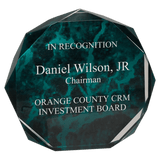 Green 7" Marble Octagon Acrylic Award