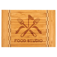 12" x 8 1/4" Bamboo Cutting Board with Butcher Block Inlay