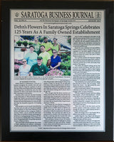 Saratoga and Glens Falls Business Journal Masthead Re-Print Plaques